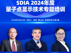 SDIA2024年首場活動即將開啟，3月15日量子點顯示技術培訓等你來！